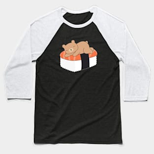 Kawaii Brown Bear Sushi T-Shirt Baseball T-Shirt